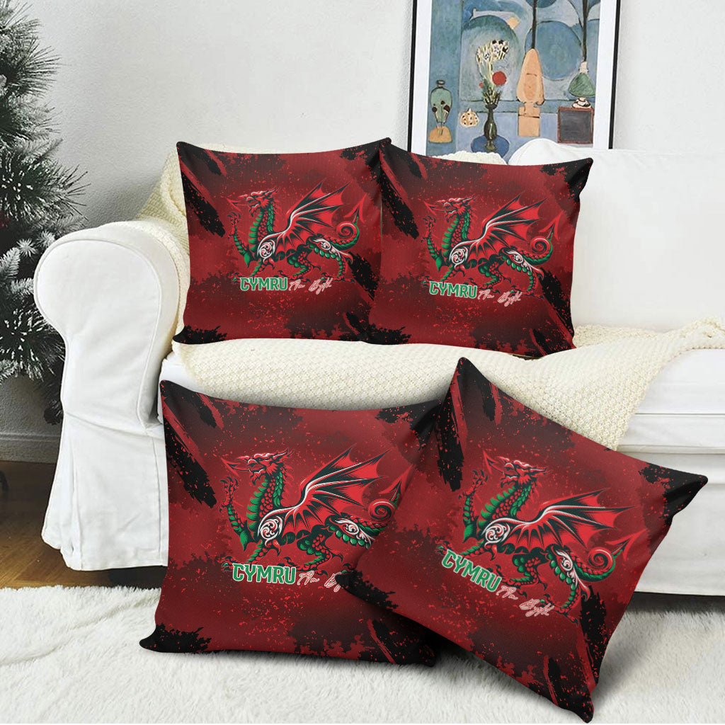 Wales Rugby National Heritage Pillow Cover Red Dragon Inspired Edition