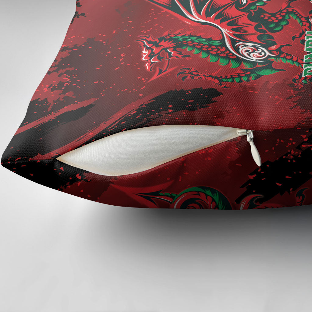 Wales Rugby National Heritage Pillow Cover Red Dragon Inspired Edition