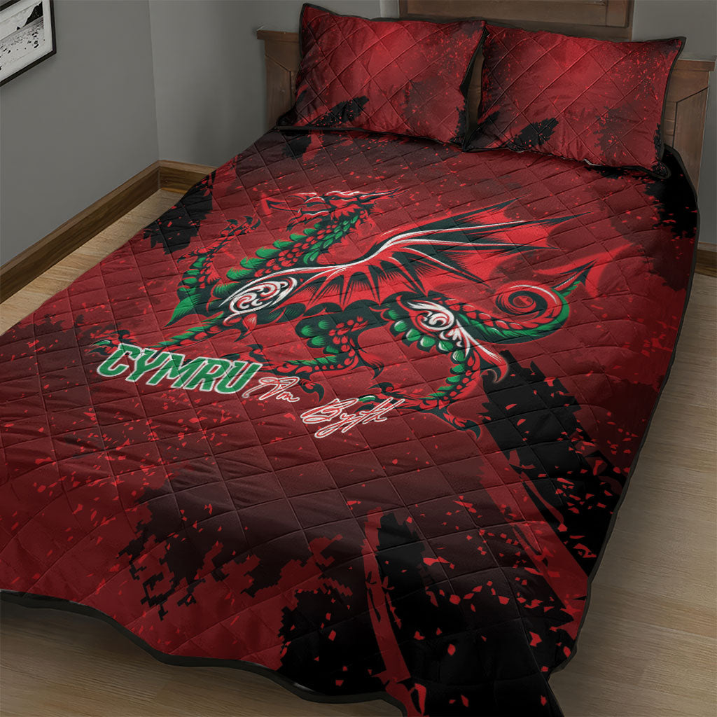Wales Rugby National Heritage Quilt Bed Set Red Dragon Inspired Edition