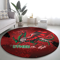 Wales Rugby National Heritage Round Carpet Red Dragon Inspired Edition