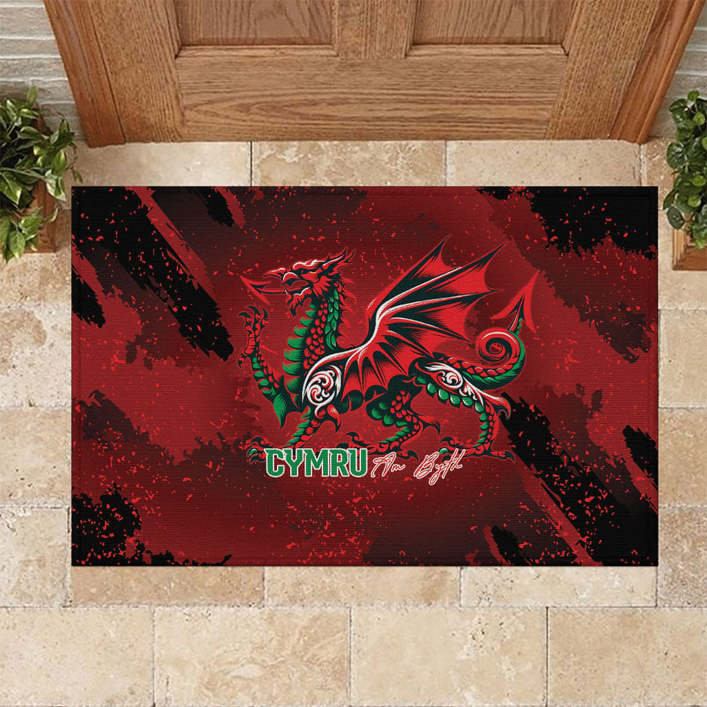 Wales Rugby National Heritage Rubber Doormat Red Dragon Inspired Edition