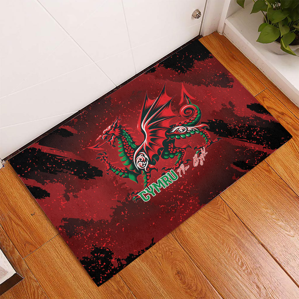 Wales Rugby National Heritage Rubber Doormat Red Dragon Inspired Edition