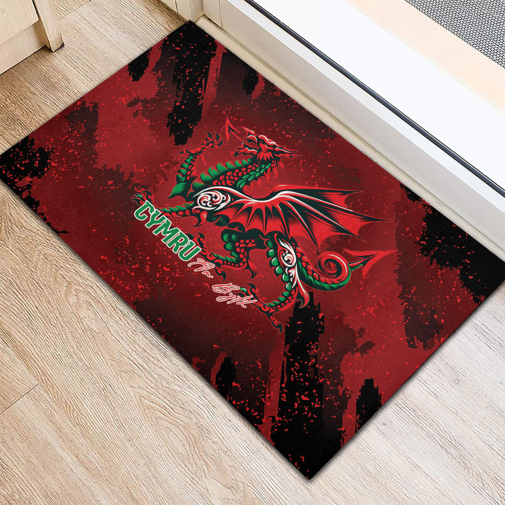 Wales Rugby National Heritage Rubber Doormat Red Dragon Inspired Edition