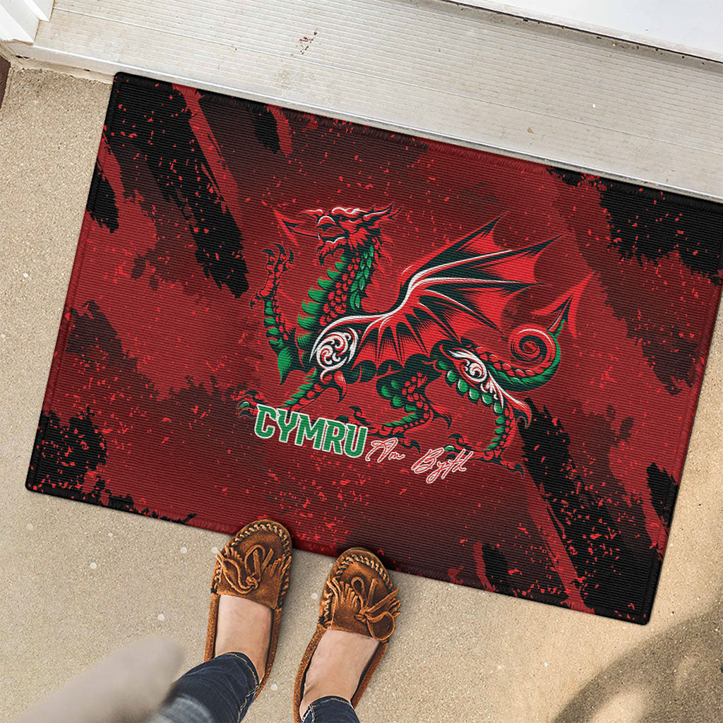 Wales Rugby National Heritage Rubber Doormat Red Dragon Inspired Edition