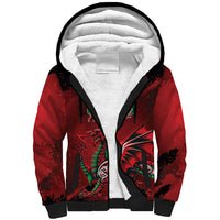 Wales Rugby National Heritage Custom Sherpa Hoodie Red Dragon Inspired Edition