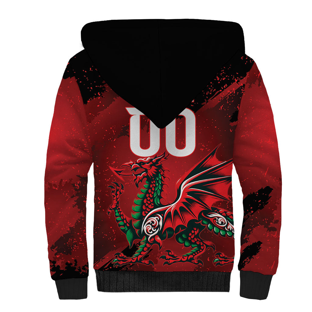 Wales Rugby National Heritage Custom Sherpa Hoodie Red Dragon Inspired Edition