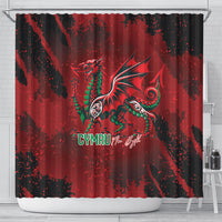 Wales Rugby National Heritage Shower Curtain Red Dragon Inspired Edition