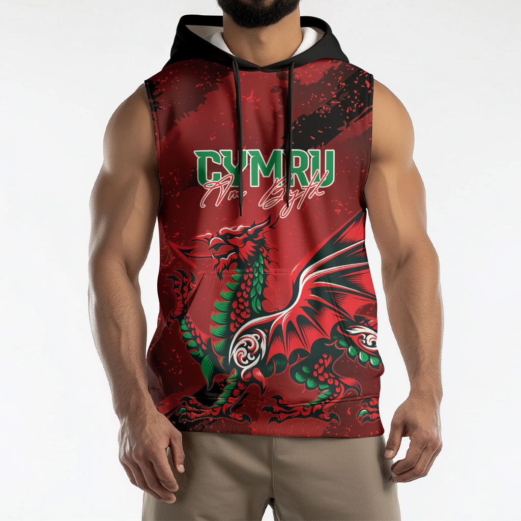 Wales Rugby National Heritage Custom Sleeveless Hoodie Red Dragon Inspired Edition