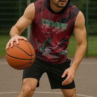 Wales Rugby National Heritage Custom Sleeveless Hoodie Red Dragon Inspired Edition