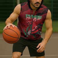Wales Rugby National Heritage Custom Sleeveless Zip Hoodie Red Dragon Inspired Edition