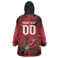 Wales Rugby National Heritage Custom Wearable Blanket Hoodie Red Dragon Inspired Edition