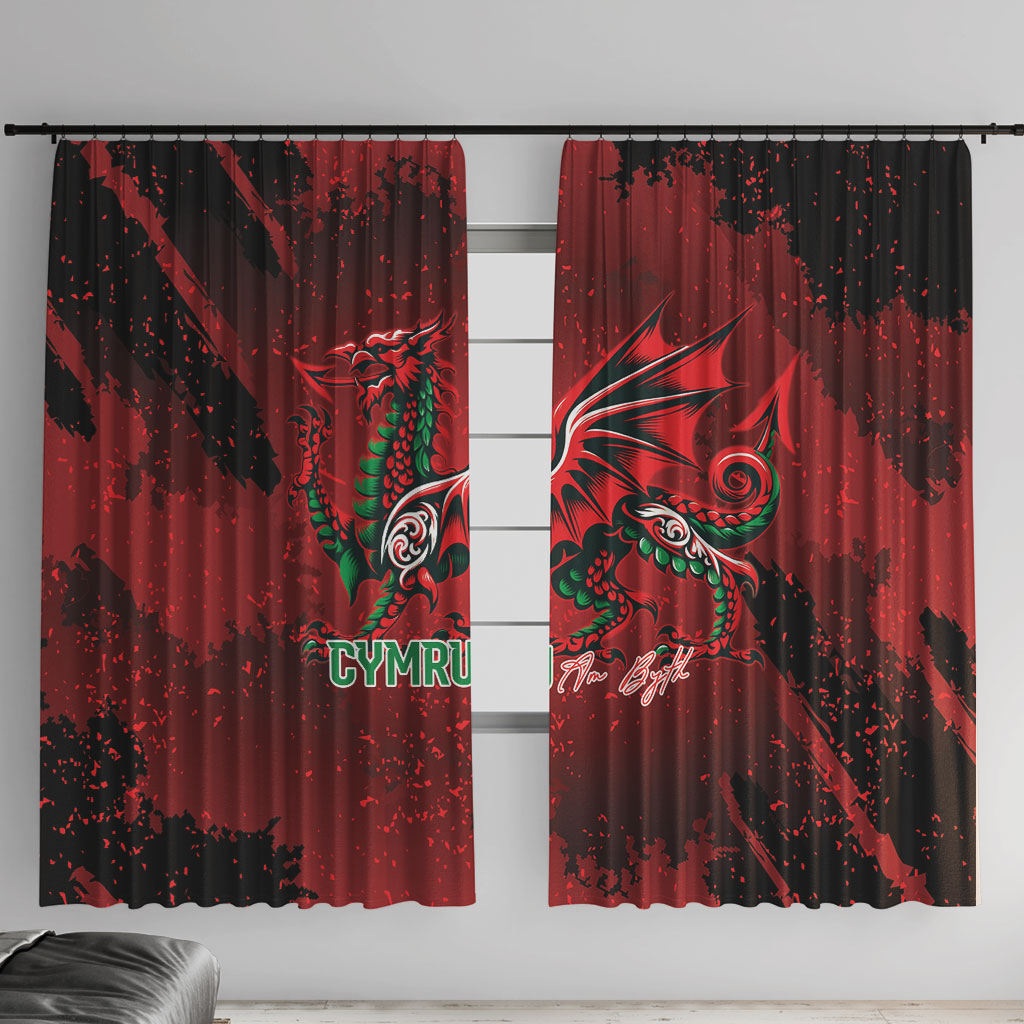 Wales Rugby National Heritage Window Curtain Red Dragon Inspired Edition