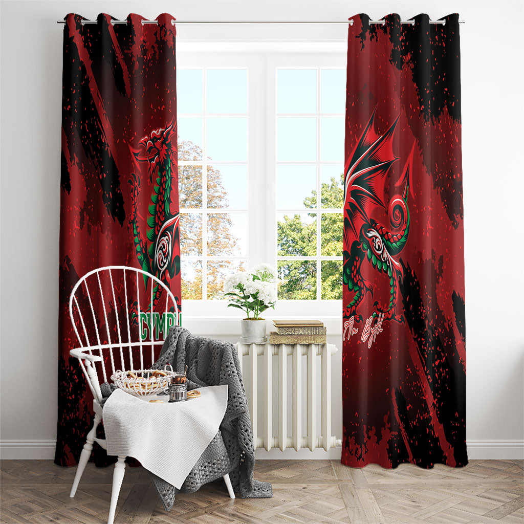 Wales Rugby National Heritage Window Curtain Red Dragon Inspired Edition
