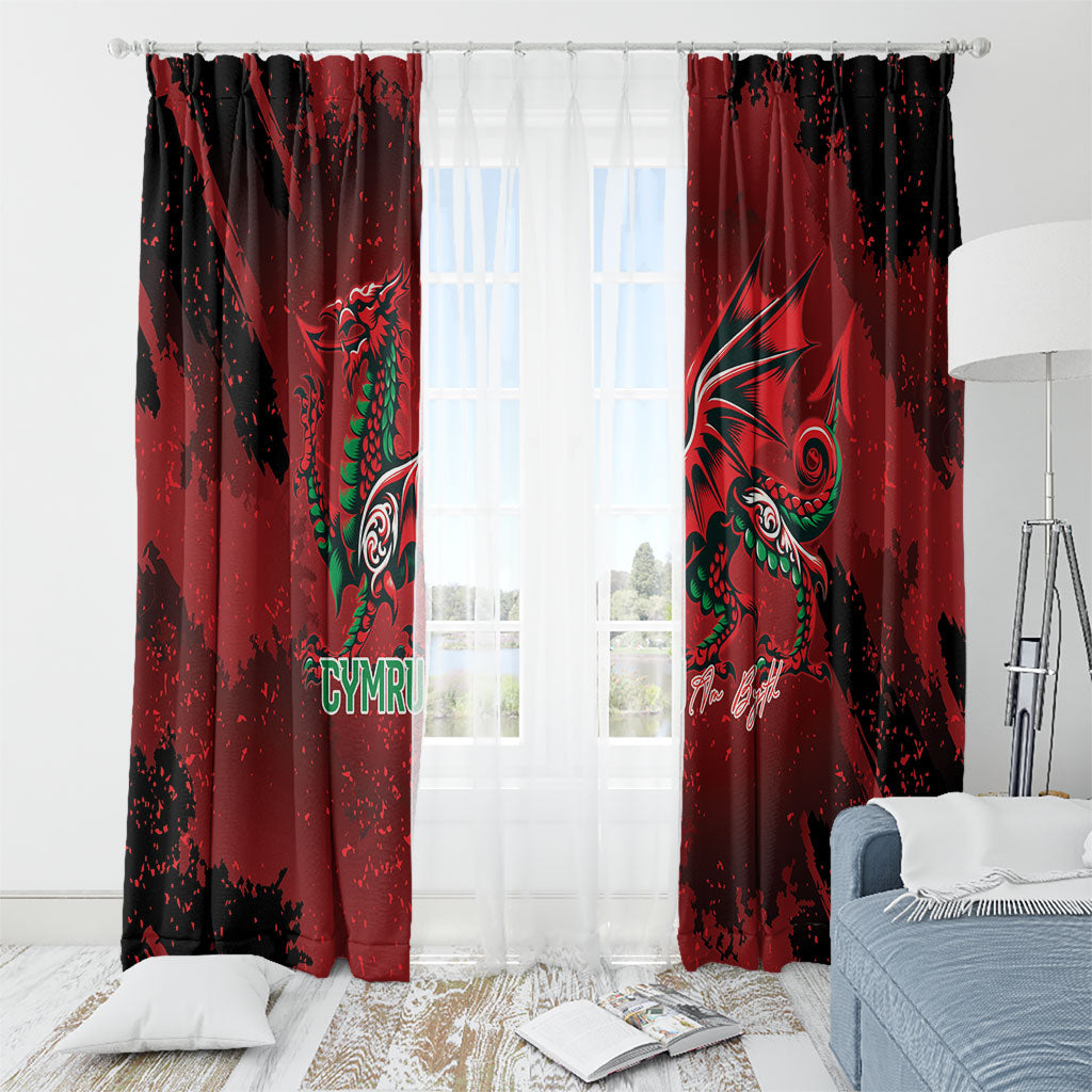 Wales Rugby National Heritage Window Curtain Red Dragon Inspired Edition