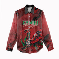 Wales Rugby National Heritage Custom Women Casual Shirt Red Dragon Inspired Edition