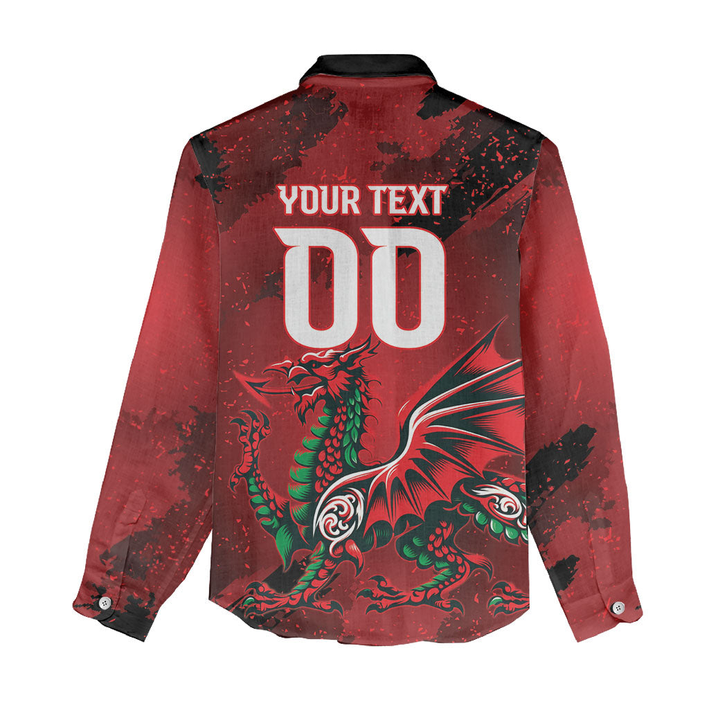 Wales Rugby National Heritage Custom Women Casual Shirt Red Dragon Inspired Edition