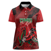 Wales Rugby National Heritage Custom Women Polo Shirt Red Dragon Inspired Edition