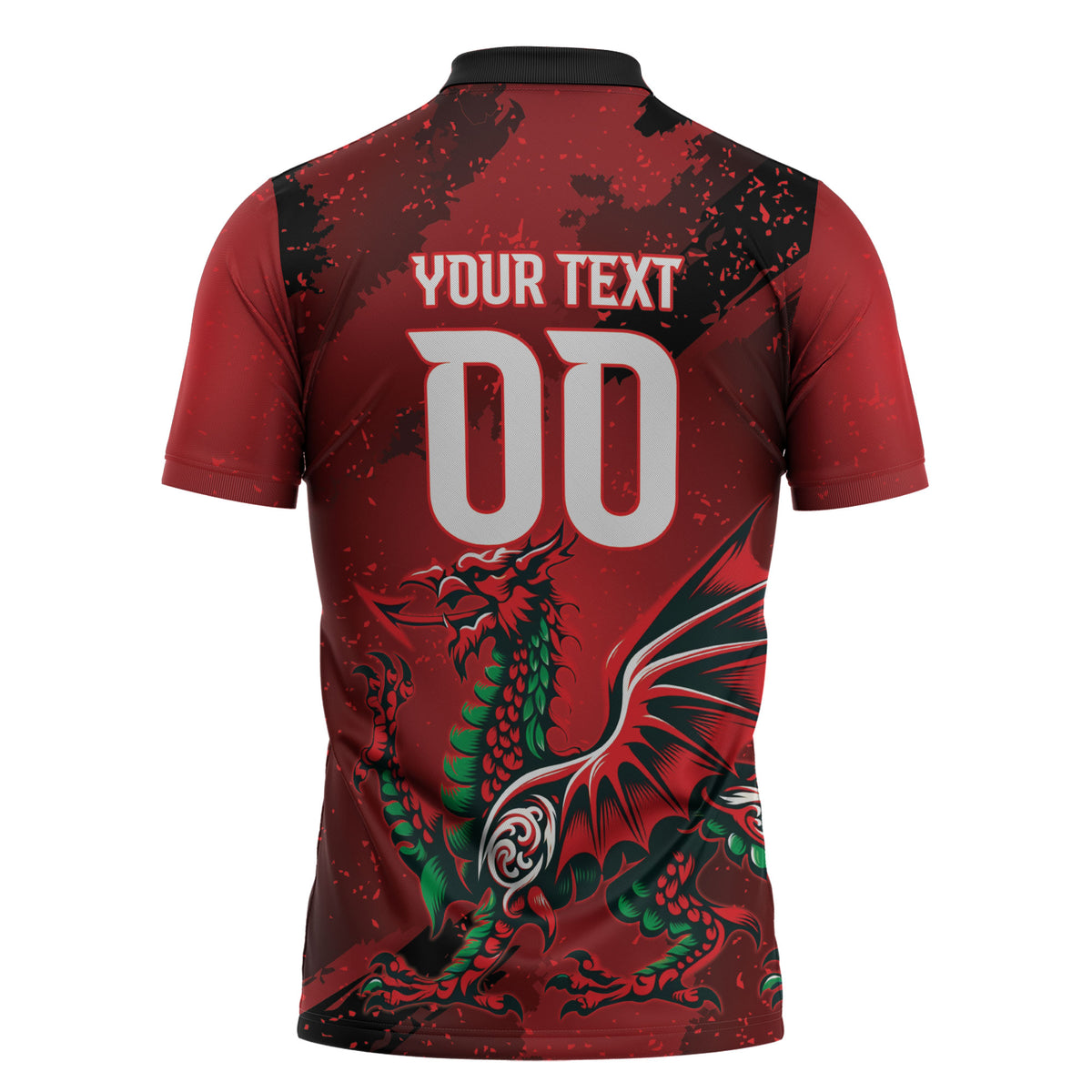 Wales Rugby National Heritage Custom Zipper Polo Shirt Red Dragon Inspired Edition