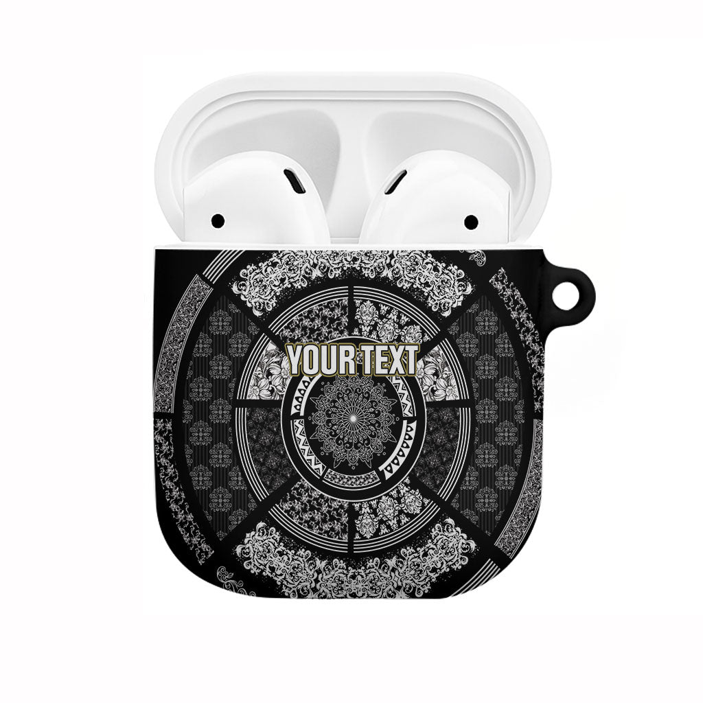 Italy Rugby Concept Custom AirPods Case Black and White Mandala Inspired