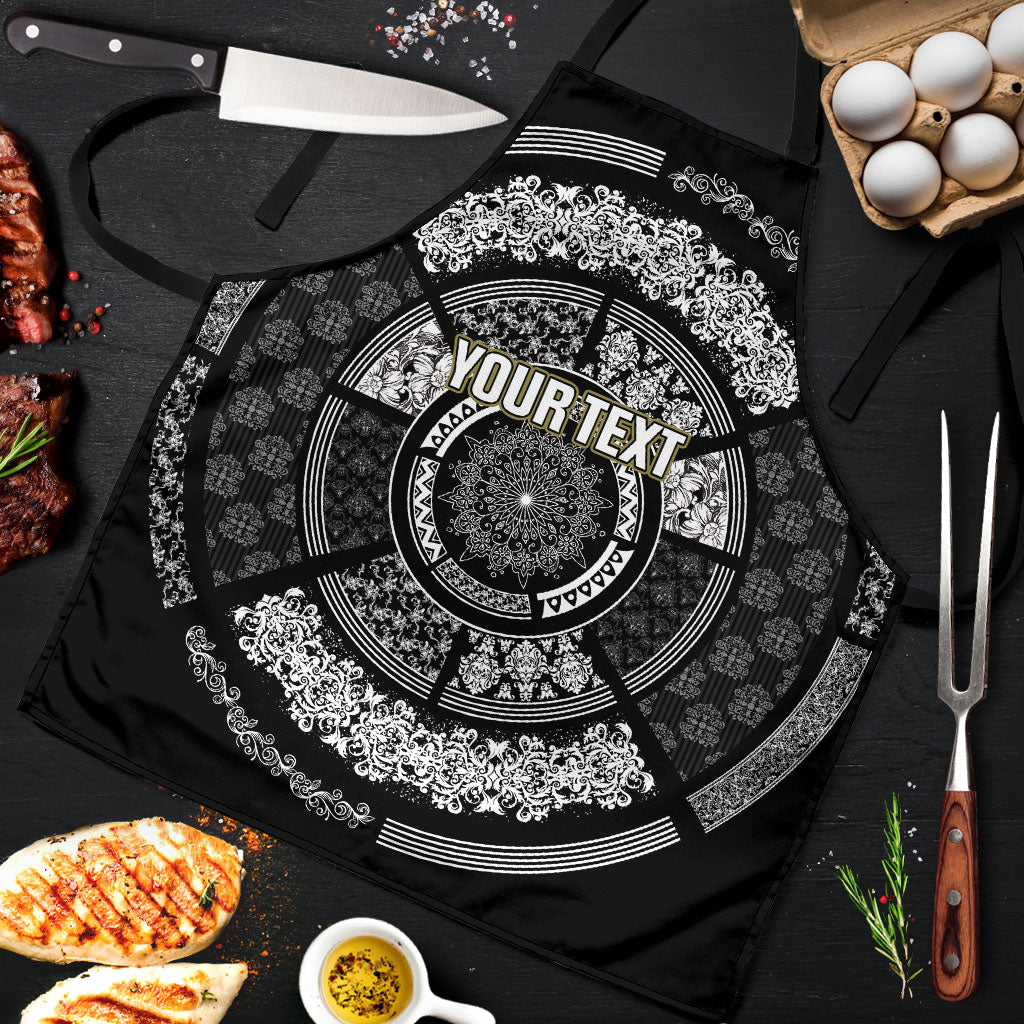 Italy Rugby Concept Custom Apron Black and White Mandala Inspired