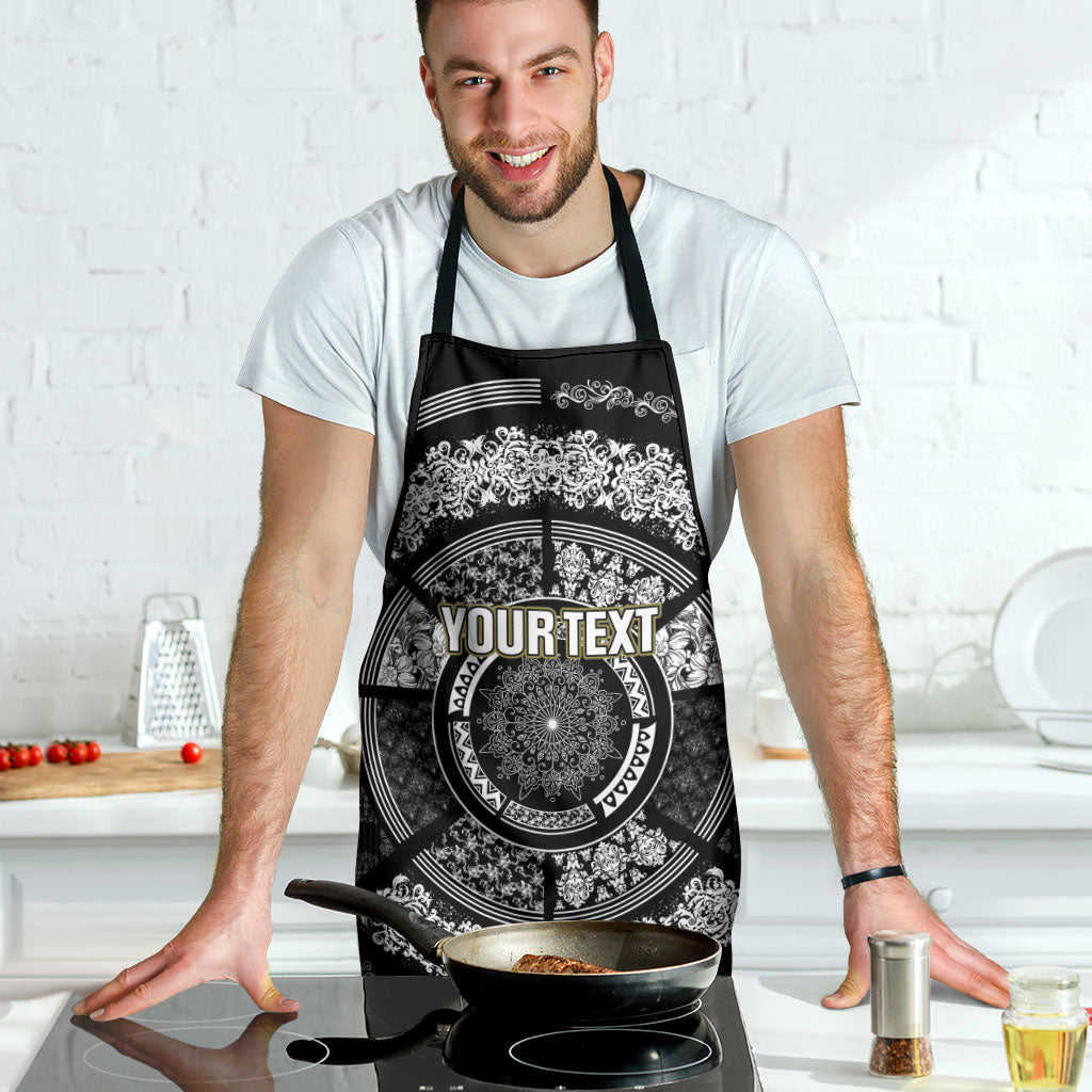 Italy Rugby Concept Custom Apron Black and White Mandala Inspired