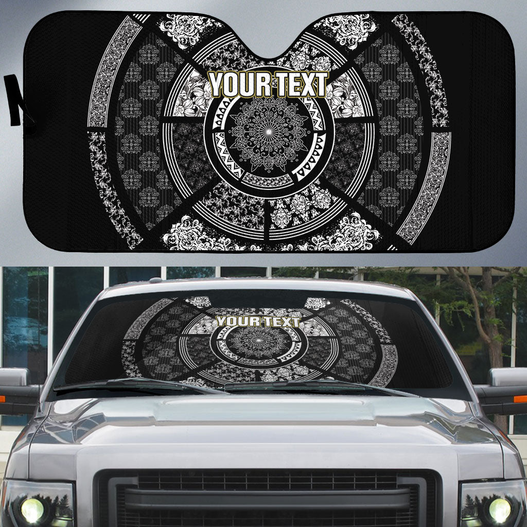 Italy Rugby Concept Custom Auto Sun Shade Black and White Mandala Inspired