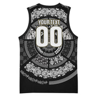 Italy Rugby Concept Custom Basketball Jersey Black and White Mandala Inspired