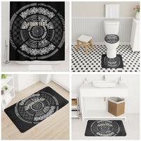 Italy Rugby Concept Custom Bathroom Set Black and White Mandala Inspired