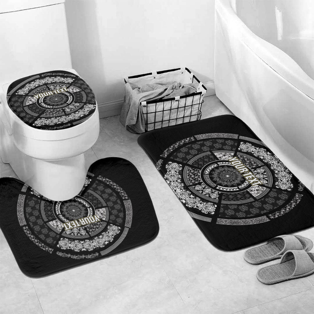 Italy Rugby Concept Custom Bathroom Set Black and White Mandala Inspired