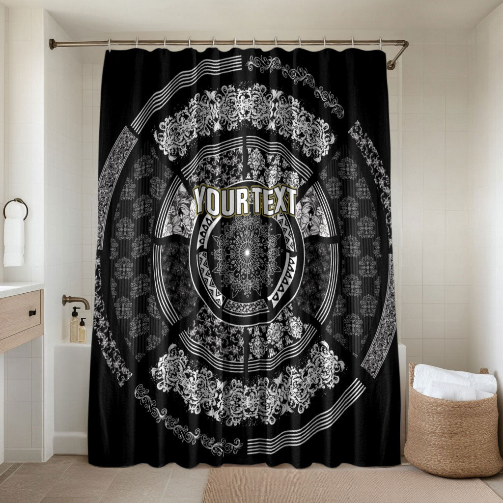 Italy Rugby Concept Custom Bathroom Set Black and White Mandala Inspired