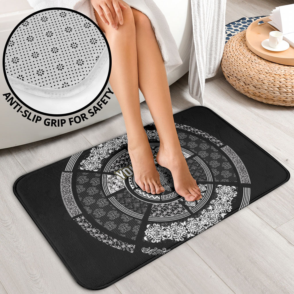 Italy Rugby Concept Custom Bathroom Set Black and White Mandala Inspired