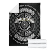 Italy Rugby Concept Custom Blanket Black and White Mandala Inspired
