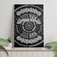 Italy Rugby Concept Custom Canvas Wall Art Black and White Mandala Inspired