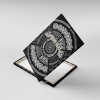 Italy Rugby Concept Custom Canvas Wall Art Black and White Mandala Inspired