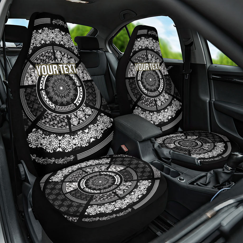 Italy Rugby Concept Custom Car Seat Cover Black and White Mandala Inspired