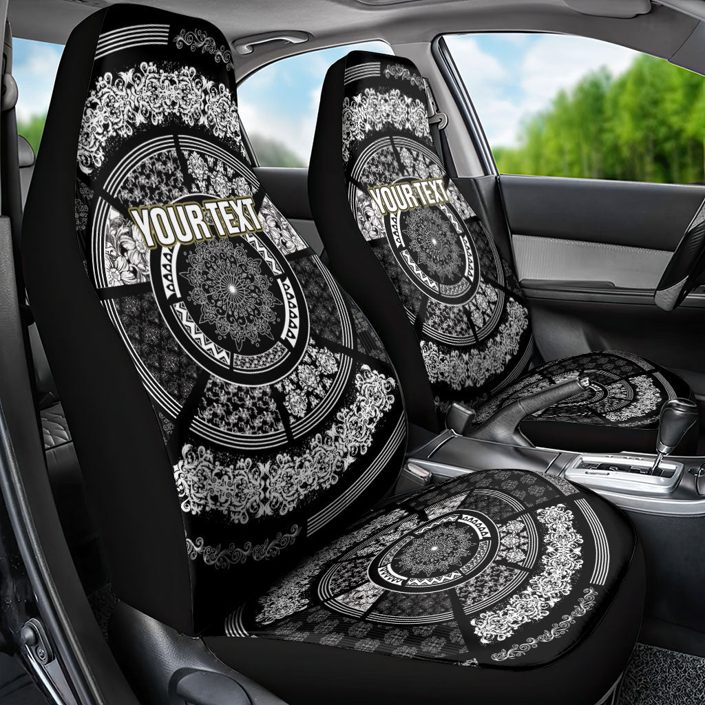 Italy Rugby Concept Custom Car Seat Cover Black and White Mandala Inspired