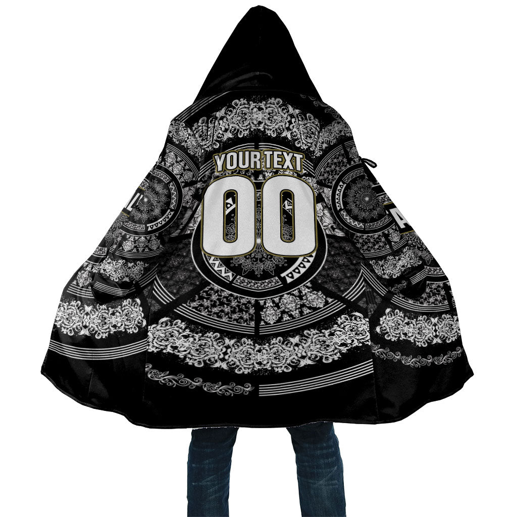Italy Rugby Concept Custom Cloak Black and White Mandala Inspired