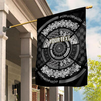 Italy Rugby Concept Custom Garden Flag Black and White Mandala Inspired