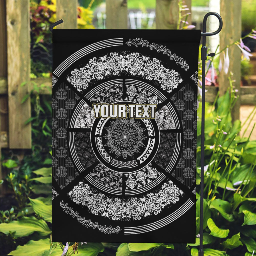 Italy Rugby Concept Custom Garden Flag Black and White Mandala Inspired
