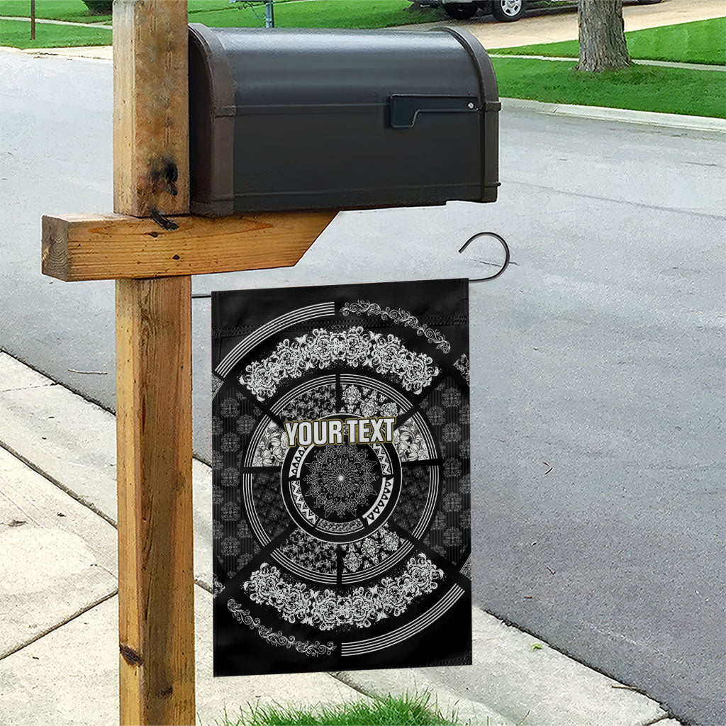 Italy Rugby Concept Custom Garden Flag Black and White Mandala Inspired