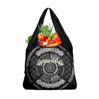 Italy Rugby Concept Custom Grocery Bag Black and White Mandala Inspired