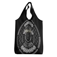 Italy Rugby Concept Custom Grocery Bag Black and White Mandala Inspired