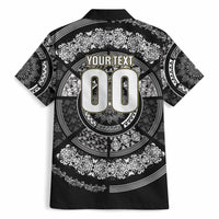 Italy Rugby Concept Custom Hawaiian Shirt Black and White Mandala Inspired