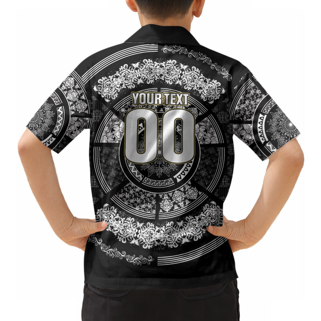 Italy Rugby Concept Custom Hawaiian Shirt Black and White Mandala Inspired