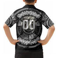 Italy Rugby Concept Custom Hawaiian Shirt Black and White Mandala Inspired