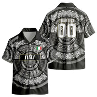 Italy Rugby Concept Custom Kid Hawaiian Shirt Black and White Mandala Inspired