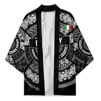 Italy Rugby Concept Custom Kimono Black and White Mandala Inspired
