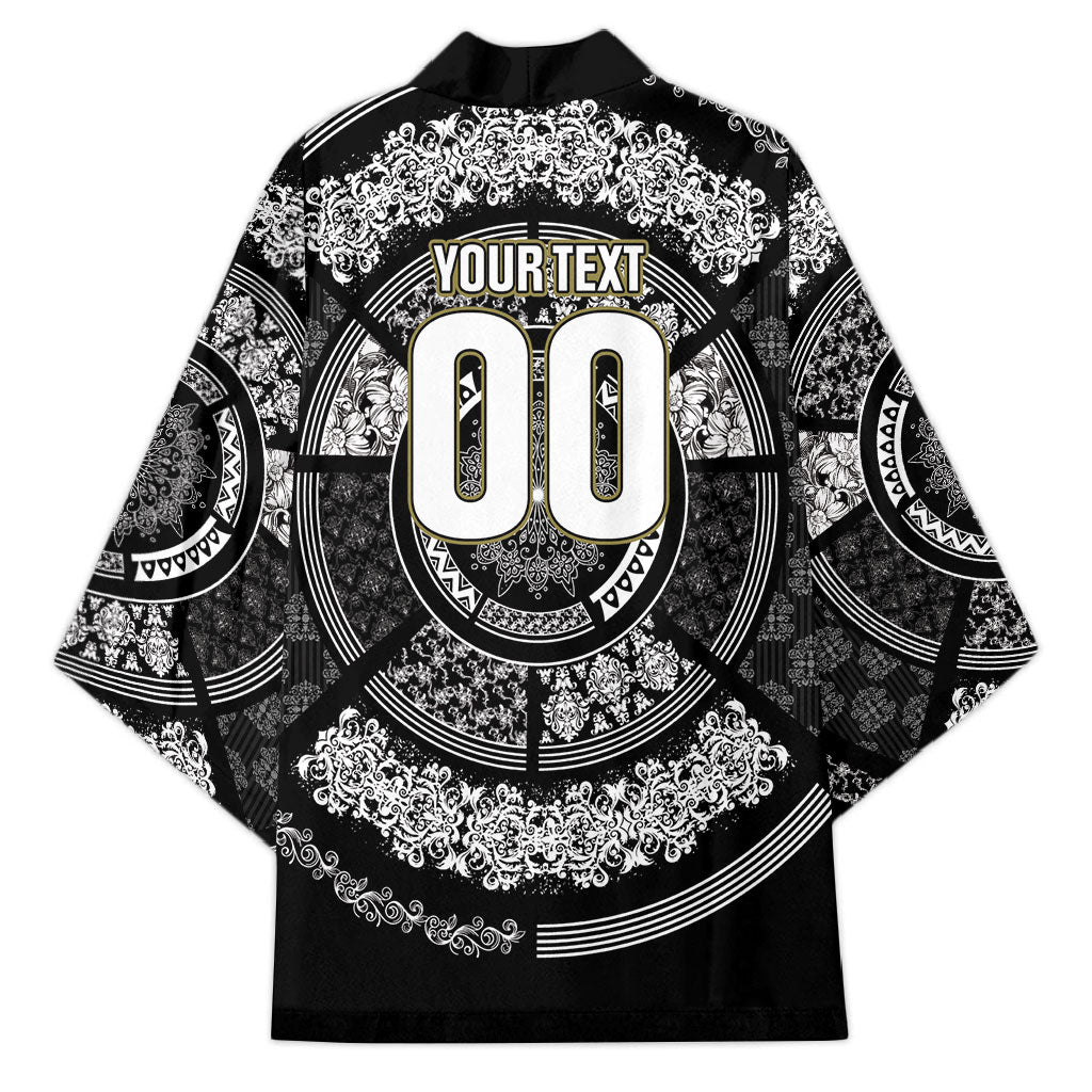 Italy Rugby Concept Custom Kimono Black and White Mandala Inspired