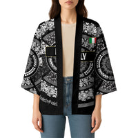 Italy Rugby Concept Custom Kimono Black and White Mandala Inspired