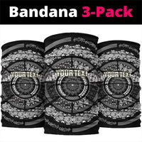 Italy Rugby Concept Custom Neck Gaiter Black and White Mandala Inspired